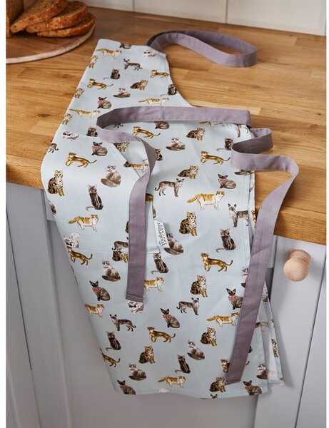 Curious Cats kék pamut kötény - Cooksmart ®