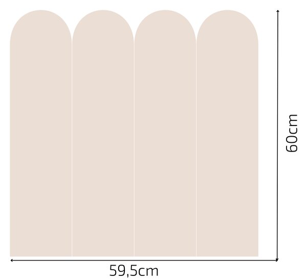 PIPPER. Textil öntapadó tapéta - Boltív - Barna színű Méret: 60cm, Szín: Sápadt