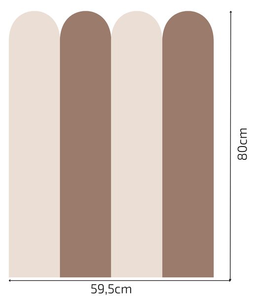 PIPPER. Textil öntapadó tapéta - Boltív - Barna színű Méret: 60cm, Szín: Sápadt