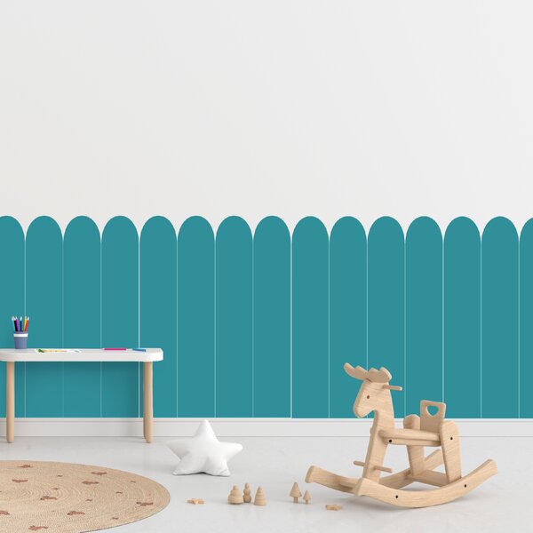 PIPPER. Textil öntapadó tapéta - Boltív - Kék-zöld színű Méret: 60cm, Szín: Kombináció