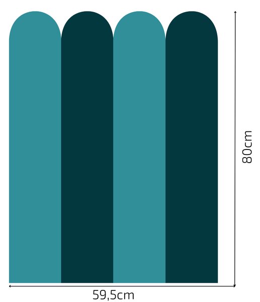 PIPPER. Textil öntapadó tapéta - Boltív - Kék-zöld színű Méret: 60cm, Szín: Kombináció