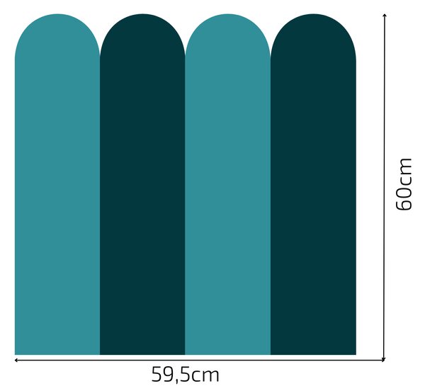 PIPPER. Textil öntapadó tapéta - Boltív - Kék-zöld színű Méret: 60cm, Szín: Kombináció