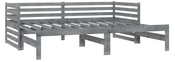 VidaXL szürke tömör fenyőfa kihúzható kanapéágy 2 x (90 x 200) cm