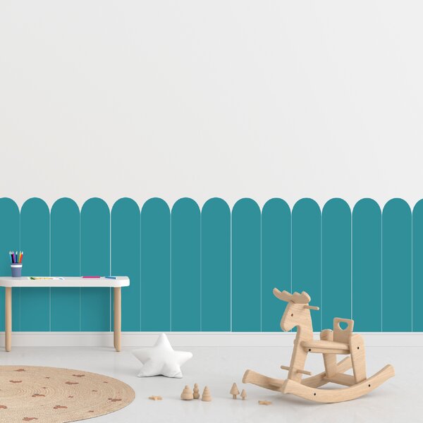 PIPPER. Textil öntapadó tapéta - Boltív - Kék-zöld színű Méret: 60cm, Szín: Kombináció