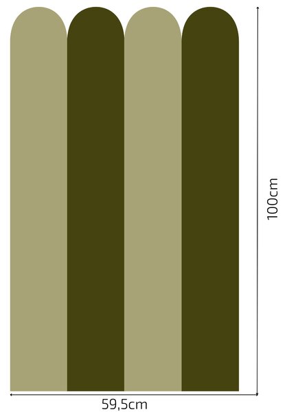 PIPPER. Textil öntapadó tapéta - Boltív - Khaki színű Méret: 60cm, Szín: Sötét