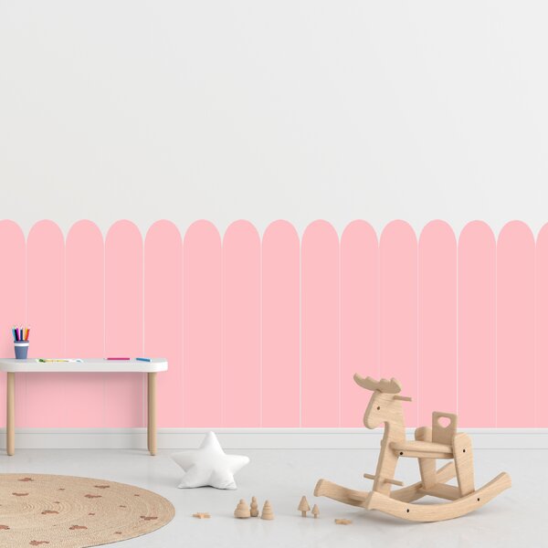 PIPPER. Textil öntapadó tapéta - Boltív - Candy rózsaszín színű Méret: 100cm, Szín: Sápadt