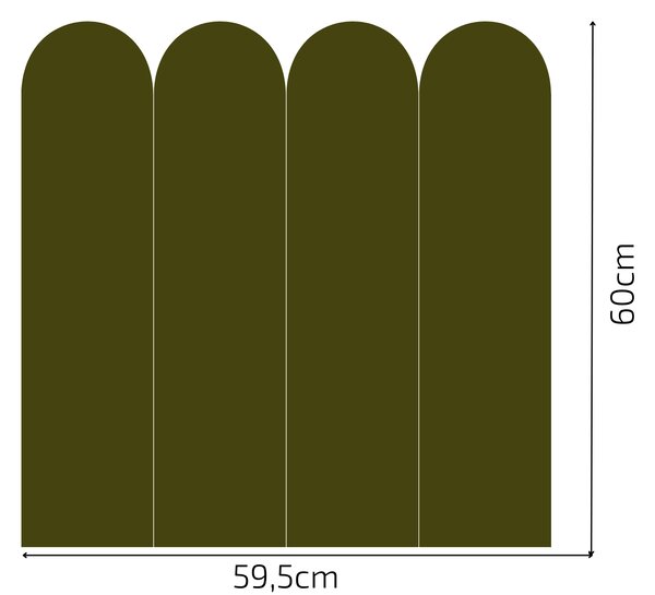 PIPPER. Textil öntapadó tapéta - Boltív - Khaki színű Méret: 60cm, Szín: Sötét