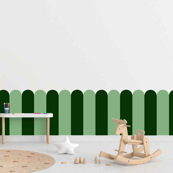 PIPPER. Textil öntapadó tapéta - Boltív - Palack zöld színű Méret: 60cm, Szín: Kombináció