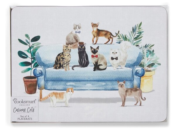 Curious Cats 4 db-os parafa tányéralátét szett, 21,5x29 cm - Cooksmart ®