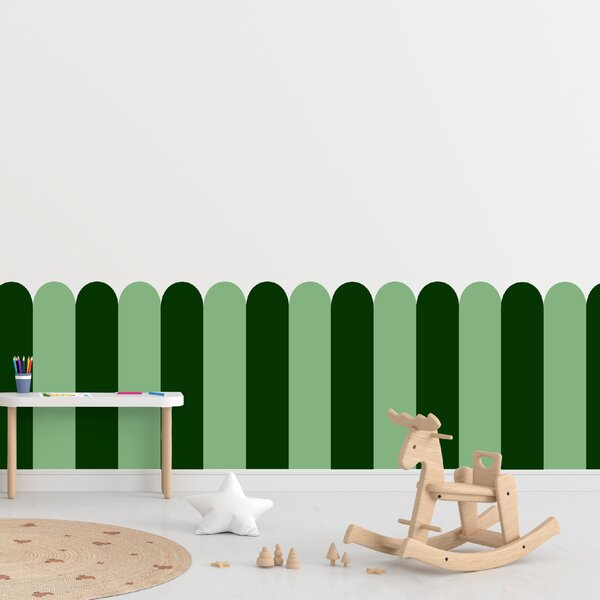 PIPPER. Textil öntapadó tapéta - Boltív - Palack zöld színű Méret: 60cm, Szín: Kombináció
