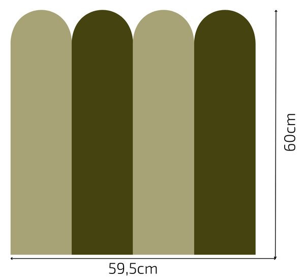 PIPPER. Textil öntapadó tapéta - Boltív - Khaki színű Méret: 60cm, Szín: Sötét
