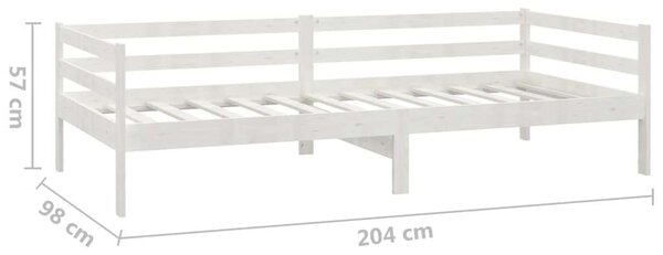 VidaXL Kanapéágy - Fenyőfa - Fehér - 90x200 cm