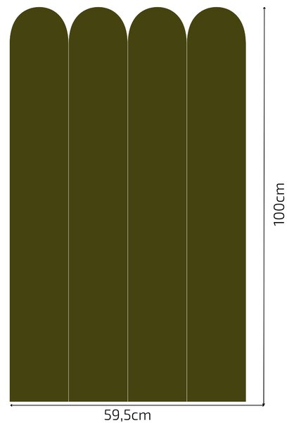PIPPER. Textil öntapadó tapéta - Boltív - Khaki színű Méret: 60cm, Szín: Sötét
