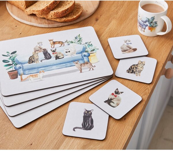 Curious Cats 4 db-os parafa tányéralátét szett, 21,5x29 cm - Cooksmart ®