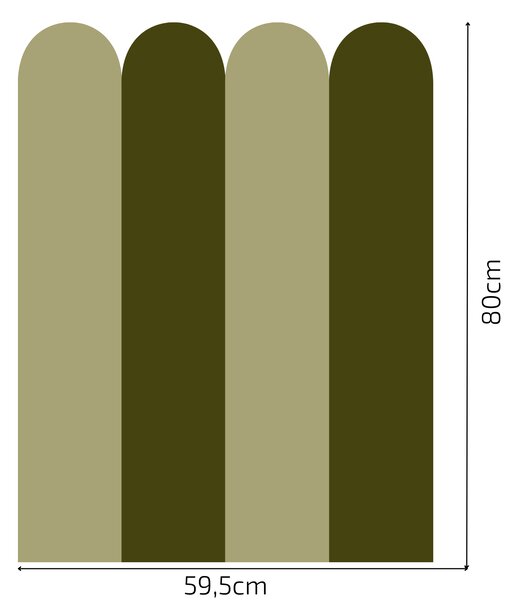 PIPPER. Textil öntapadó tapéta - Boltív - Khaki színű Méret: 60cm, Szín: Sötét