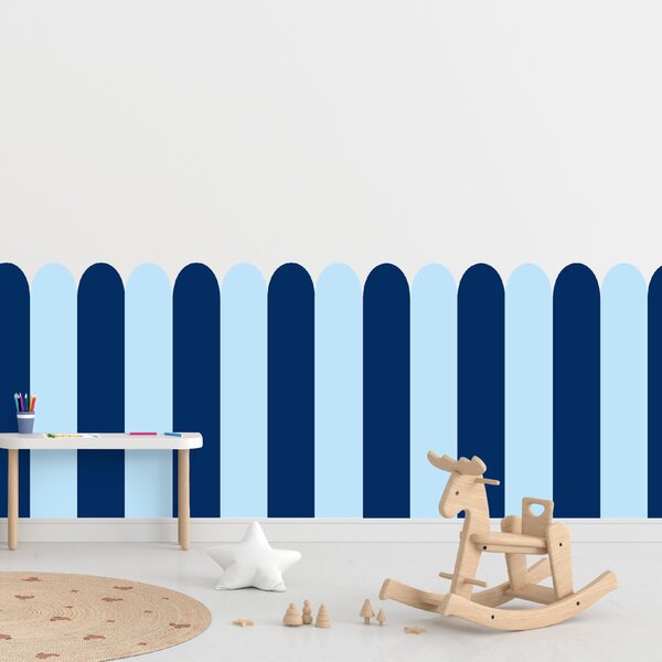 PIPPER. Textil öntapadó tapéta - Boltív - Tengerészkék szín Méret: 60cm, Szín: Sötét