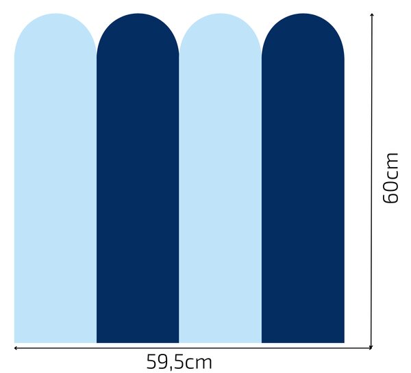 PIPPER. Textil öntapadó tapéta - Boltív - Tengerészkék szín Méret: 60cm, Szín: Sötét