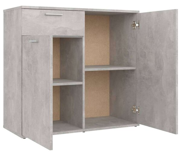 Betonszürke forgácslap tálalószekrény 80 x 36 x 75 cm