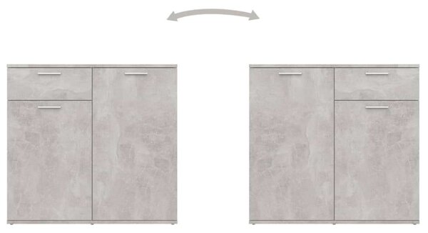 Betonszürke forgácslap tálalószekrény 80 x 36 x 75 cm