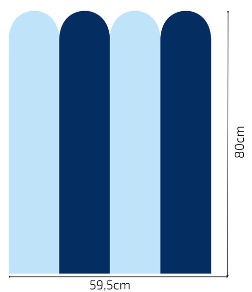 PIPPER. Textil öntapadó tapéta - Boltív - Tengerészkék szín Méret: 60cm, Szín: Sötét