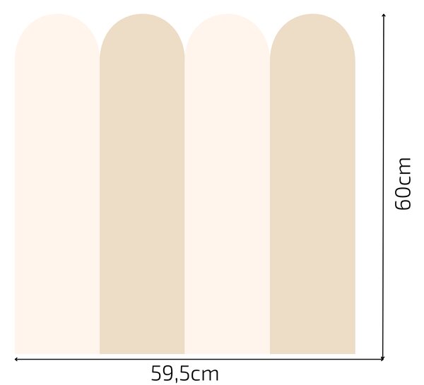 PIPPER. Textil öntapadó tapéta - Boltív - Krém színű Méret: 100cm, Szín: Sötét