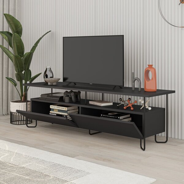 Fekete TV-állvány 150x45 cm Dilly – Marckeric