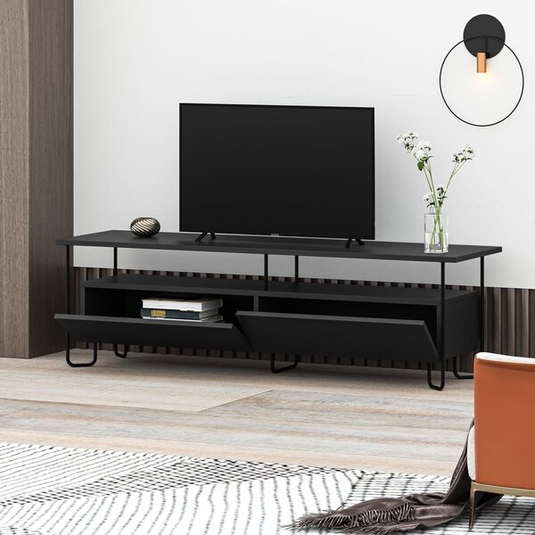 Fekete TV-állvány 150x45 cm Dilly – Marckeric