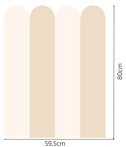 PIPPER. Textil öntapadó tapéta - Boltív - Krém színű Méret: 100cm, Szín: Sötét