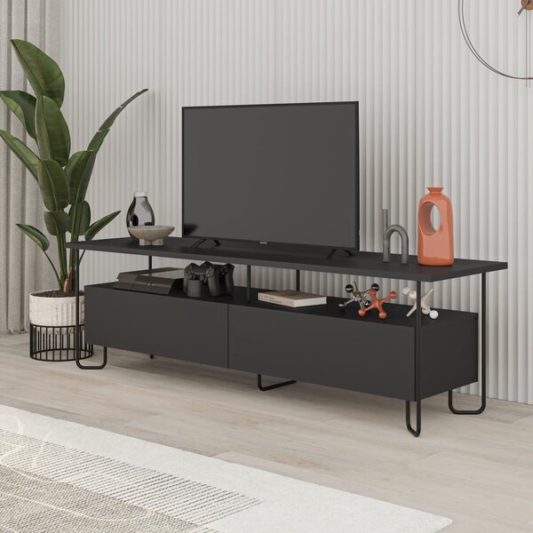 Fekete TV-állvány 150x45 cm Dilly – Marckeric