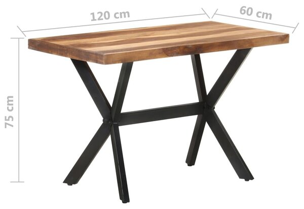 Rusztikus Fa Étkezőasztal - Ipari Stílus - 120x60x75 cm