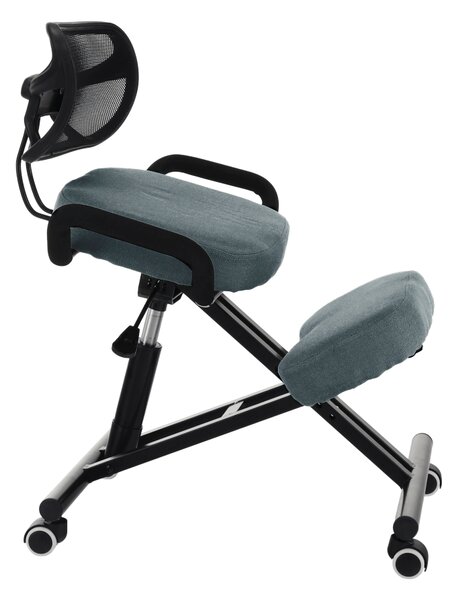 KONDELA Ergonomikus zsámoly, szürke/fekete, RUFUS