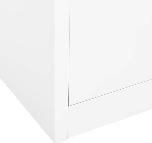 Acél Irodai Szekrény - Fehér - 90x40x180 cm