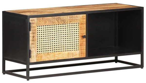Mangófa TV-szekrény - Rusztikus Nád - 90x30x40 cm