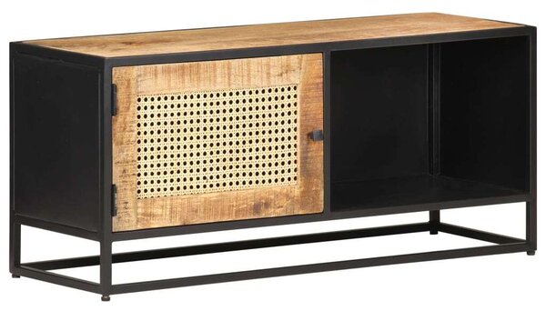 Mangófa TV-szekrény - Rusztikus Nád - 90x30x40 cm