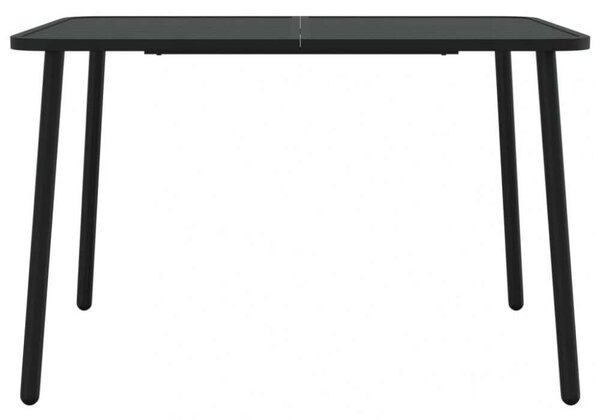 Modern Acél Kerti Asztal - 110x80x71 cm - Antracitszürke