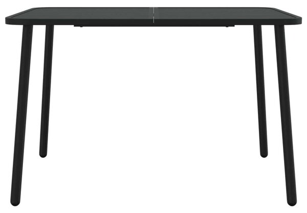 Modern Acél Kerti Asztal - 110x80x71 cm - Antracitszürke