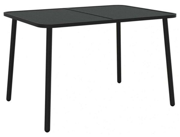 Modern Acél Kerti Asztal - 110x80x71 cm - Antracitszürke