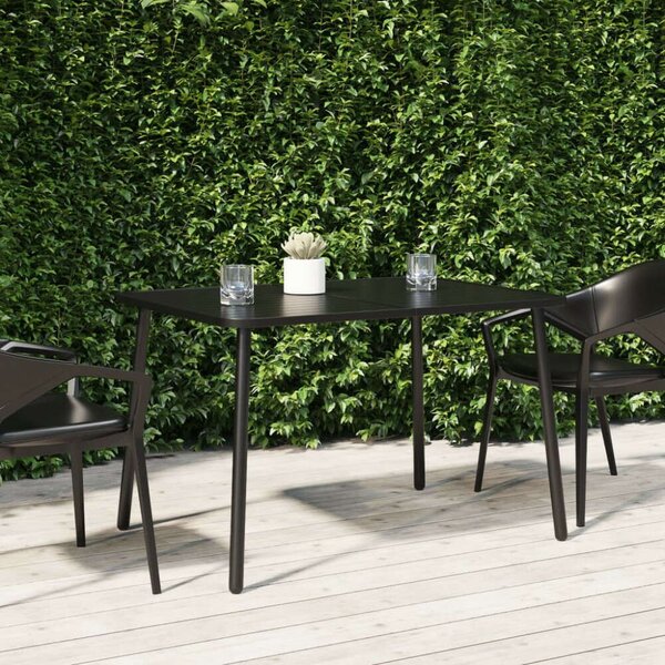 Modern Acél Kerti Asztal - 110x80x71 cm - Antracitszürke