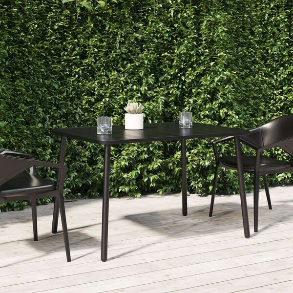 Modern Acél Kerti Asztal - 110x80x71 cm - Antracitszürke