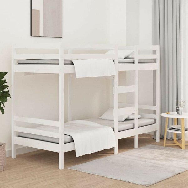 VIDAXL - Fehér Fenyőfa Emeletes Ágy - 90x190 cm
