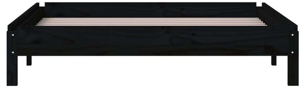 Fekete tömör fenyőfa egymásra rakható ágy 80x200 cm