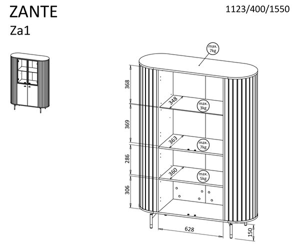 ZANTE ZA1 vitrin - kasmír
