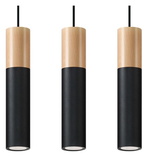Paul fekete függőlámpa, hosszúság 40 cm - Nice Lamps