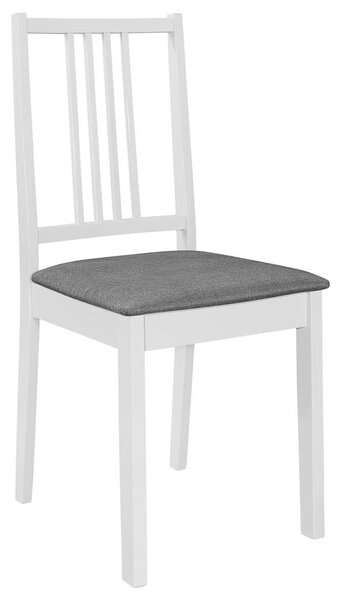 Elegáns Fa Étkezőszék - 6 db - Fehér - Szürke Párna