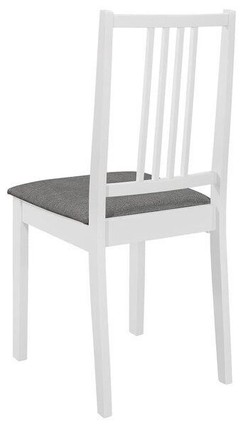 Elegáns Fa Étkezőszék - 6 db - Fehér - Szürke Párna