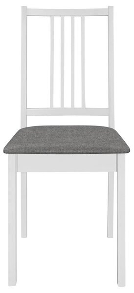 Elegáns Fa Étkezőszék - 6 db - Fehér - Szürke Párna