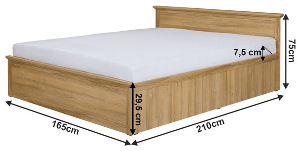 KONDELA Ágy MZ21, grand tölgy, LEON