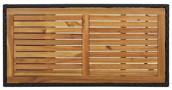 Bárasztal - Fekete Polyrattan - Tárolóval - 120x60x110cm