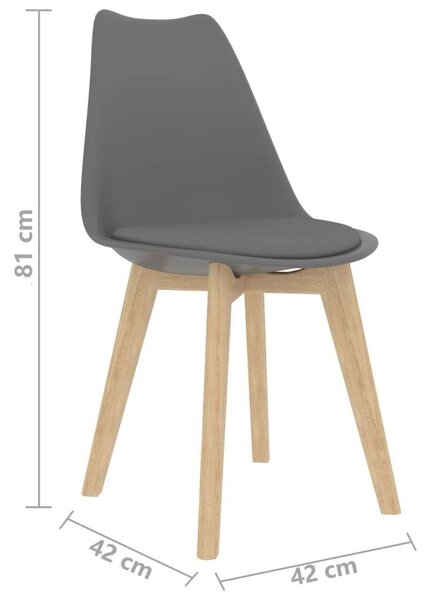 VidaXL - Szürke Műbőr Étkezőszék - 2 db-os szett