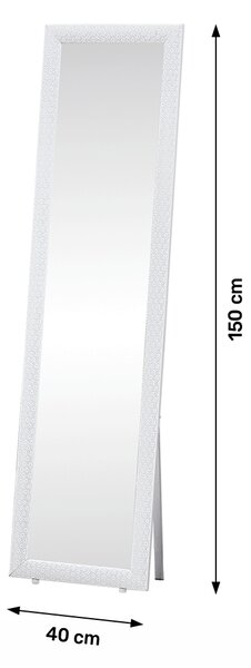 KONDELA Álló tükor, fehér, LAVAL